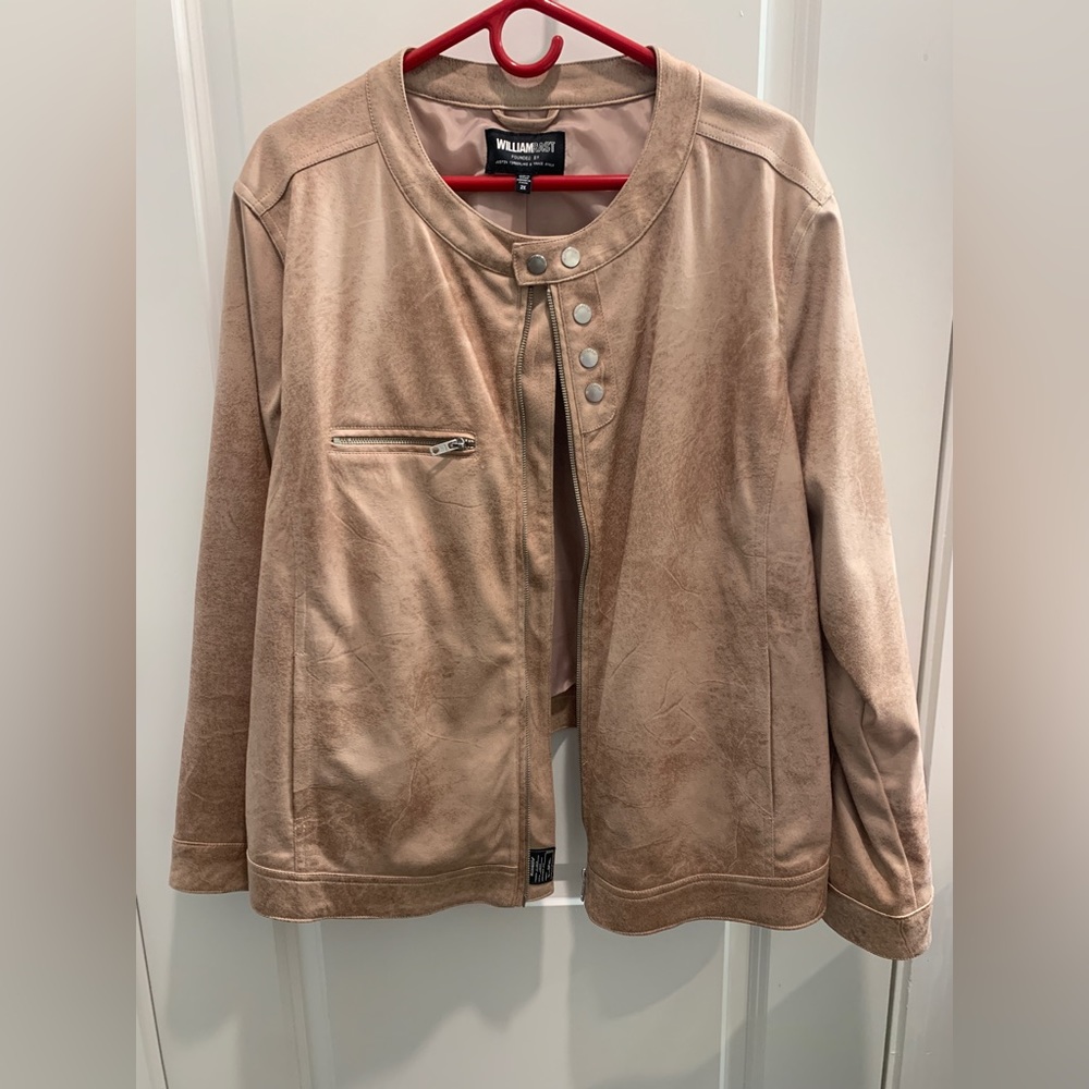 William Rast Tan Leather Jacket Sleek Design